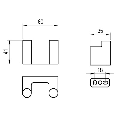 RavakChrome CR II 100.00CR dupla akasztó, króm