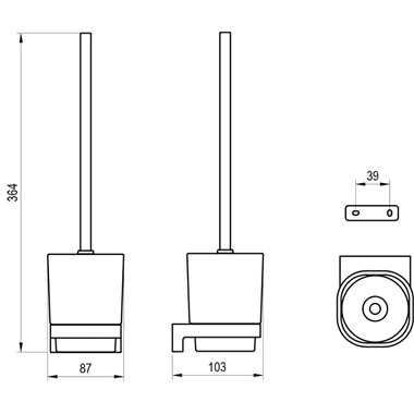 Ravak Chrome CR II 410.00CR fali WC-kefetartó kefével, króm