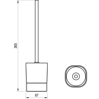 Ravak Chrome CR II 411.20BLM WC-kefe, matt fekete