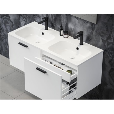 Ravak Chrome Slim dupla mosdó 120 cm, fehér, nyilással