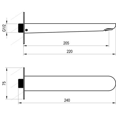 Ravak Eleganta vízfeltöltő falikar kádhoz, fehér