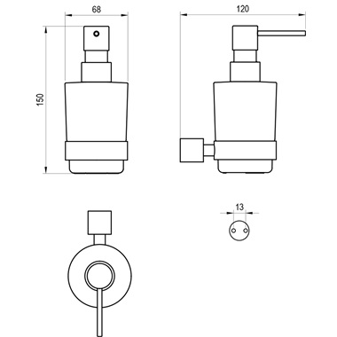 Ravak Fold FD 231.20BLM szappanadagoló matt fekete