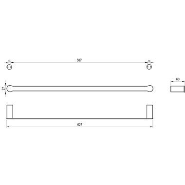 Ravak Fold FD 300.20BLM törölközőtartó 60 cm, matt fekete