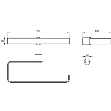 Ravak Fold FD 302.30SSB törölközőtartó, szálcsiszolt rozsdamentes acél
