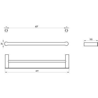 Ravak Fold FD 320.30SSB dupla törölközőtartó 45 cm, szálcsiszolt rozsdamentes acél
