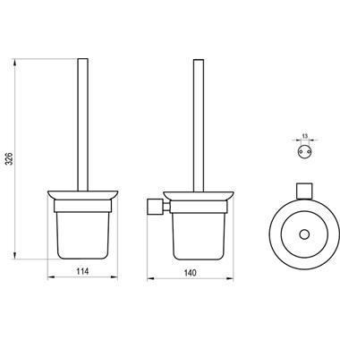 Ravak Fold FD 410.30SSB WC-kefetartó kefével és tartállyal, szálcsiszolt rozsdamentes acél