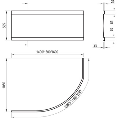 Ravak Rosa I kád előlap 140 cm, fehér