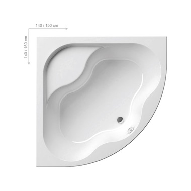 Ravak Gentiana sarokkád 140x140 cm, fehér