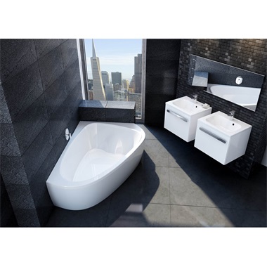 Ravak LoveStory II sarokkád 139x196 cm, jobbos fehér