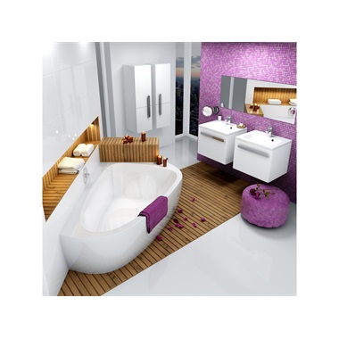 Ravak LoveStory II sarokkád 139x196 cm, jobbos fehér