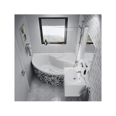 Ravak Rosa II sarokkád  160x105 cm, jobbos, fehér