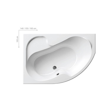 Ravak Rosa I sarokkád 140x105 cm, balos, fehér