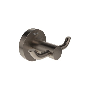 Ravak Kona KN 100.20GB dupla törölközőakasztó, szálcsiszolt grafit