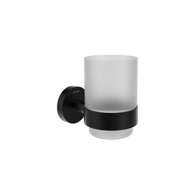 Ravak Kona KN 210.20BLM pohártartó üvegpohárral, matt fekete