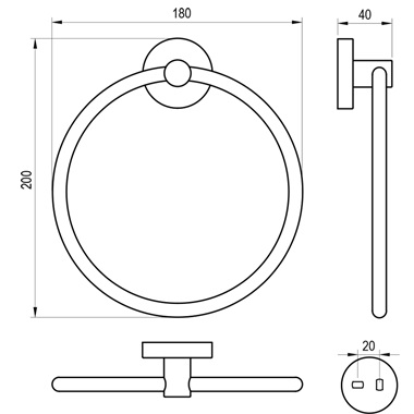 Ravak Kona KN 300.30SSB törölközőtartó gyűrű szálcsiszolt rozsdamentes acél