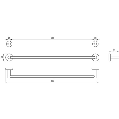 Ravak Kona KN 311.10WHM törölközőtartó 60 cm, matt fehér