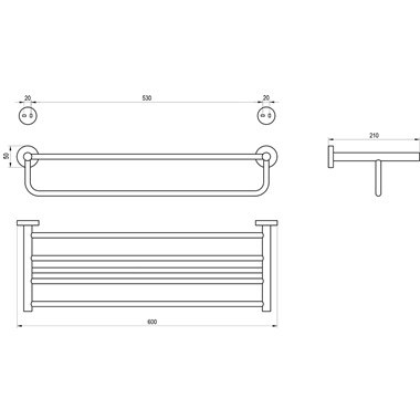 Ravak Kona KN 330.20GB törölközőtartó polcos, szálcsiszolt grafit