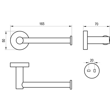 Ravak Kona KN 400.20GB WC-papírtartó szálcsiszolt grafit