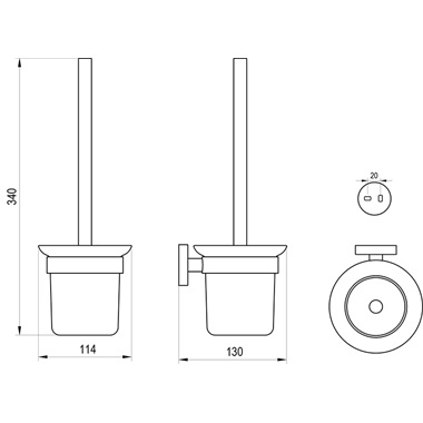 Ravak Kona KN 410.10WHM WC-kefetartó kefével, matt fehér