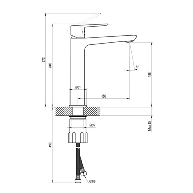 RAVAK LIFE LF 014.20BL MOSDÓCSAPTELEP 240 MM, LEFOLYÓ NÉLKÜL, FEKETE