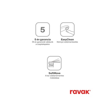 Ravak Nox NX  022.20BLM kádcsaptelep, szett nélkül, matt fekete