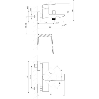 Ravak Plan PN 022.00CR kádcsaptelep, szett nélkül, króm