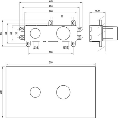 RavakR-box Basin alaptest süllyesztett csaptelepekhez