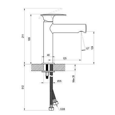 Ravak Spring mosdócsaptelep 190 mm, leeresztő nélkül, króm SG 012.00CR Ravak Spring mosdócsaptelep 190 mm, leeresztő nélkül, króm SG 012.00CR