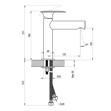 Ravak Spring mosdócsaptelep 190 mm, leeresztő nélkül, matt fehér SG 012.10WHM Ravak Spring mosdócsaptelep 190 mm, leeresztő nélkül, matt fehér SG 012.10WHM