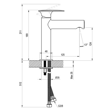 Ravak Spring mosdócsaptelep 190 mm, leeresztő nélkül, fekete SG 012.20BLM Ravak Spring mosdócsaptelep 190 mm, leeresztő nélkül, fekete SG 012.20BLM