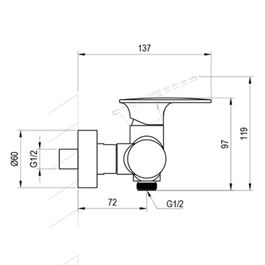 Ravak Spring fali zuhanycsaptelep zuhanyszett nélkül, matt fehér SG 032.10WHM Ravak Spring fali zuhanycsaptelep zuhanyszett nélkül, matt fehér SG 032.10WHM
