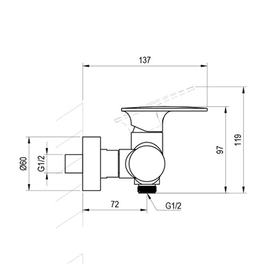 Ravak Spring fali zuhanycsaptelep zuhanyszett nélkül, fekete SG 032.20BLM Ravak Spring fali zuhanycsaptelep zuhanyszett nélkül, fekete SG 032.20BLM