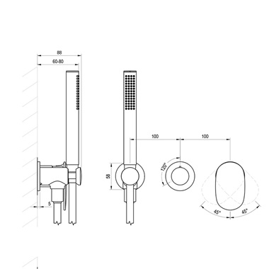 Ravak Spring 2-utas falba süllyesztett csaptelep testtel, zuhanyszettel, matt fehér SG 065.10WHM.O2.+S Ravak Spring 2-utas falba süllyesztett csaptelep testtel, zuhanyszettel, matt fehér SG 065.10WHM.O2.+S