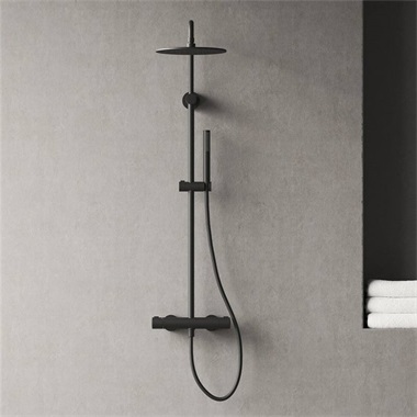 Ravak Spring termosztátos zuhanyoszlop, állítható, zuhanyszettel, fekete SG 091.20BLM Ravak Spring termosztátos zuhanyoszlop, állítható, zuhanyszettel, fekete SG 091.20BLM