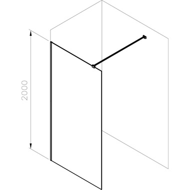 Ravak Walk-In Air Wall zuhanykabin 90x200 cm, króm, transparent