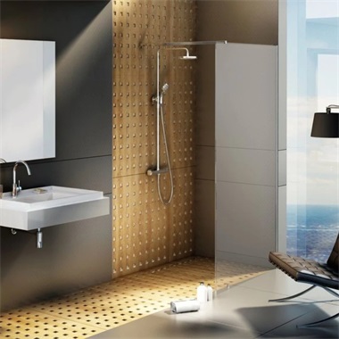 Ravak Walk In Wall-140 v.200 zuhanyfal fekete + transparent 140x200 cm