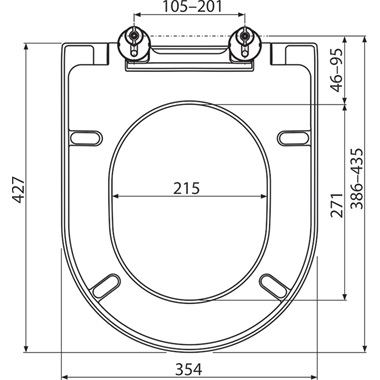 Ravak wc ülőke Uni Chrome 35,4x42,7x4 cm soft close fehér 