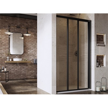 Ravak Supernova ASDP3 zuhanyajtó 100x198 cm, fekete, transparent