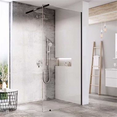Ravak zuhanyfal, Walk In Wall-100x200 cm fekete, transparent