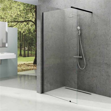 Ravak zuhanyfal, Walk In Wall-100x200 cm fekete, transparent