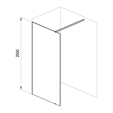 Ravak zuhanyfal, Walk In Wall-100x200 cm fekete, transparent