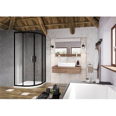 Ravak Blix Slim BLSCP4 zuhanykabin 80x80x190 cm fekete, transparent