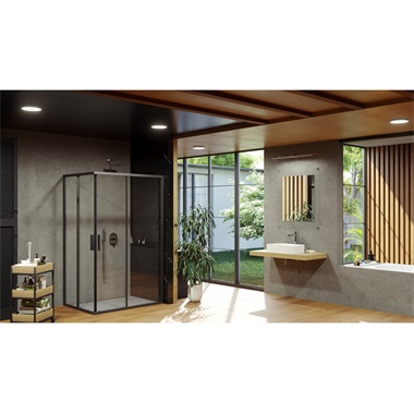 Ravak Blix Slim BLSRV2K-90 zuhanykabin 90x195 cm fekete,transparent (1 oldal)