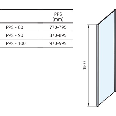 Ravak Pivot PPS-90 fix oldalfal krómhatású, transparent