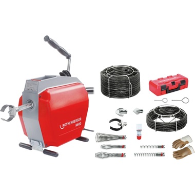 Rothenberger R600 csőtisztító gép spirál-/szerszámkészlettel 16-22 mm