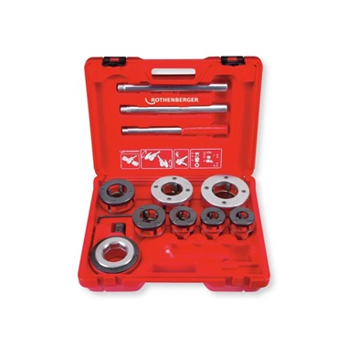 Rothenberger SUPER CUT menetmetsző készlet, BSPT R 1/2"-2", Rocase kofferben