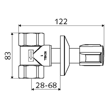 Schell csempeszelep 1"