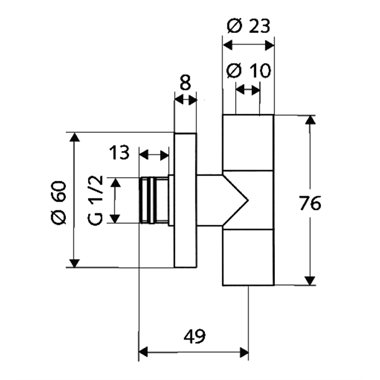 Schell Edition design sarokszelep 1/2"-3/8" 