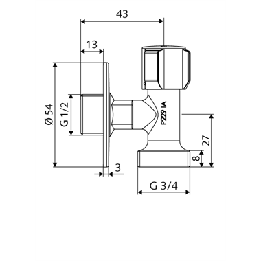Schell helytakarékos mosogéptöltő szelep 3/4"