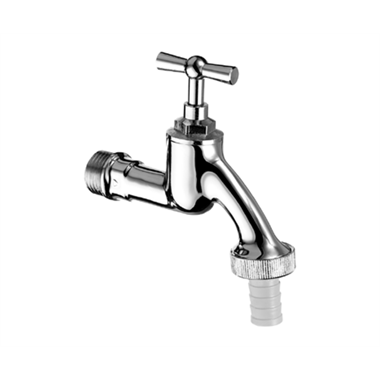 Schell kerticsap tömlővéges, kereszt fogantyúval, 1/2", króm